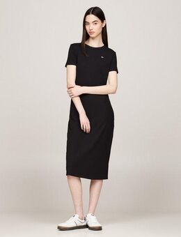 Tommy Jeans Jerseykleid TJW RIB BODYCON MIDI DRESS in gerippter Struktur