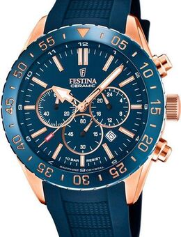 Festina Chronograph Keramik Kollektion F20516/1, Armbanduhr, Quarz, Herren, Keramiklünette, Saphirglas, Stoppfunktion