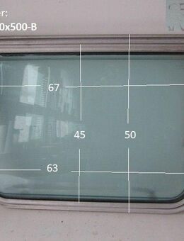 Wohnwagenfenster PERSPEX ca 67 x 50 BADFENSTER D46 (Lagerware -> Neue Ware mit Lagerspuren) Hymer/Fendt/Tabbert mit Rahmen - Schotten Zentrum