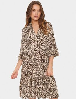 Saint Tropez Blusenkleid EdaSZ Dress Sommerkleid, Tunikakleid mit Volant und 3/4 Ärmel