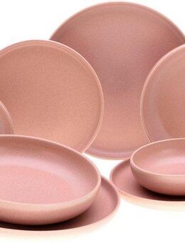 CreaTable Tafelservice Uno (8-tlg), 2 Personen, Steinzeug, seidenmatte Glasur