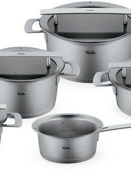 Fissler Topf-Set Phi Collection, Edelstahl 18/10 (Set, 5-tlg., Kochtopf 16/20/24cm, Bratentopf 20cm, Stielkasserolle 16cm ohne Deckel), cookstar Allherdboden, Edelstahl 18/10, Made in Germany