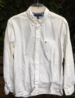Tommy Hilfiger Hemd Creme Weiß 100% Baumwolle Größe M Regular Fit - Stuttgart