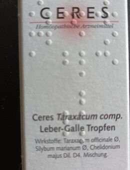 20 ml CERES - TARAXACTUM COMP. LEBER-GALLE TROPFEN - HOMÖOPATISCHES MITTEL - Sonneberg