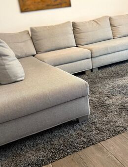 Signet Wohnlandschaft - Couch in L-Form incl. Kissen und zusätzlichem Hocker - Brockel