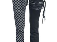 Rock rebel Skarlett - schwarz/graue Jeans mit Print und Schnürung Jeans - Aalen