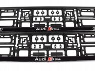 2x ORIGINAL Kennzeichenhalter für Audi S-Line UV-Druck witterungsbeständig Sline Set 546 - Wuppertal