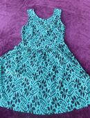 NEU * Lace- Spitze * Flower- Power * Blumen * Blüten * Salsa- Style * Bodycon * Skater * Träger * Mini * Kleid "Eva Et Lola" Gr. 34- 36/ XS- S * schwarz * smaragd- grün * in 88499