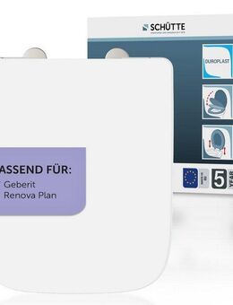 Schütte WC-Sitz Duroplast, WHITE E-Form PRO 4 (WC-Sitz, Befestigungsmaterial, Montageanleitung), mit Absenkautomatik und Schnellverschluss