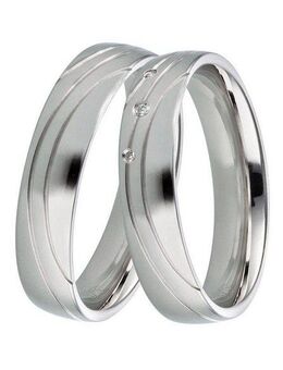 DOOSTI Trauring Schmuck Geschenk Silber 925 Trauring Ehering Partnerring LIEBE, Made in Germany, wahlweise mit oder ohne Brillanten