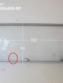 Wohnwagenfenster Planet PPB-RX D633 ca 153 x 63 (Sonderpreis Riss) Fendt / Tabbert (klar) - Schotten Zentrum