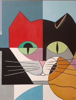 Komposition, schwarze Katze 22/16 - Nürnberg