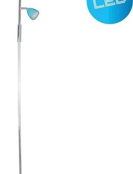 näve LED Stehlampe Aaron, LED wechselbar, Neutralweiß, 2flg., h: 145cm, Schirme und Fuß in türkis/chrom, An/Aus-Schalter