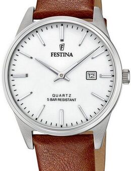 Festina Quarzuhr F20512/2, Armbanduhr, Herrenuhr, Damenuhr, Lederarmband, Datum