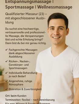 Erste Massage KOSTENLOS – Mobile Wellness- & Sportmassage bei dir Zuhause - Kassel