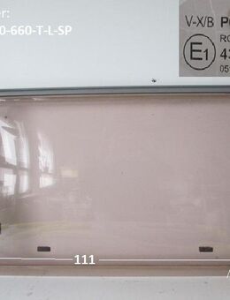 Dethleffs Wohnwagen Fenster ca 111 x 66 V-X/B Polyplastic Roxite PMMA E1 43R-001745 0511 trapezförmig, links gebr, zB. Beduin Emotion 595s BJ 2006 - Sonderpreis - Fahrerseite (links) - Schotten Zentrum