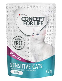 Sparpaket Concept for Life getreidefrei 48 x 85 g - Sensitive Cats Lamm - in Gelee