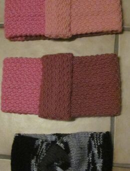 3 Stirnbänder, handgestrickt, 2x rosa/pink + schwarz meliert, neu - München
