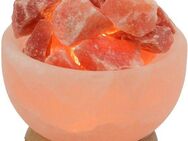 HIMALAYA SALT DREAMS Salzkristall-Tischlampe Salzkristallschale, Leuchtmittel wechselbar, Warmweiß, Handgefertigt aus Salzkristall - jeder Stein ein Unikat, H: ca.15 cm