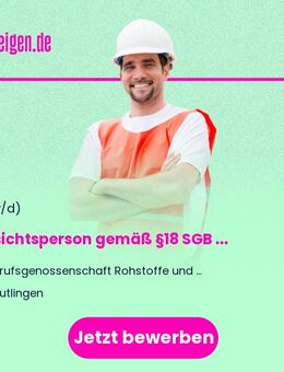 Aufsichtsperson gemäß §18 SGB VII (m/w/d) - Reutlingen
