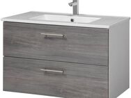 welltime Waschtisch Trento Badezimmerschrank mit Becken Bestseller, Badmöbel in Breite 80 cm, Waschplatz mit 2 Schubladen, Badschrank