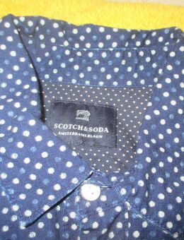 NEU * Freizeit * Business * Punkte * Tupfen * Polka Dots * Langarm * Hemd "SCOTCH & SODA" Gr. 39- 40 * 46- 48/ S- M * blau * - Riedlingen