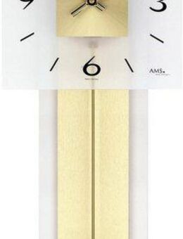 AMS Pendelwanduhr W7301 (Quarzuhr, Holz-/Metallgehäuse,Esszimmer,Wohnzimmer,Made in Germany)