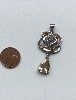 Damen Vintage Schmuck Anhänger Rose mit Steinen für Kette - Fulda