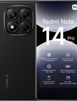 Xiaomi Redmi Note 14 Pro 5G Smartphone (16,94 cm/6,67 Zoll, 256 GB Speicherplatz, 200 MP Kamera)