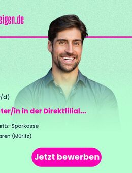 Berater/in in der Direktfiliale (männlich8/weiblich/divers/ohne Angabe) - Waren (Müritz)