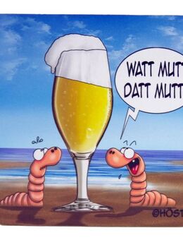 Lustiger Bierdeckel "Watt mutt, datt mutt" aus Kork - Glasuntersetzer - Berlin