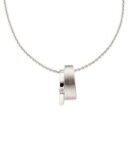 Bruno Banani Kette mit Anhänger Schmuck Geschenk Silber 925 Halsschmuck Halskette Ankerkette, mit Zirkonia (synth)