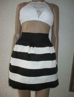 NEUw * Sexy * Salsa- Rockabilly * Style * Block- Streifen * Skater * Strech * High Waist * Mini- Rock "Pendaer" Gr. 34- 36/ XS- S * schwarz * weiß * - Riedlingen