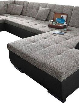 DOMO collection Wohnlandschaft Treviso incl. Zierkissen, moderne Steppung, XXL: B/T/H: 364/201/83 cm, wahlweise mit Bettfunktion, in vielen Bezugsarten auch in Cord U-Form