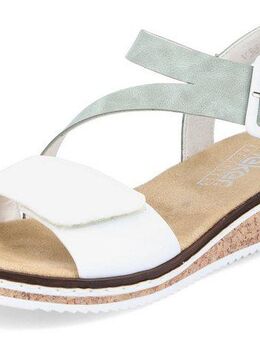 Rieker Riemchensandale, Sommerschuh, Sandalette, Keilabsatz, mit asymmetrischem Riemchen
