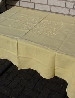 Tischdecke 135 x 160 cm gelb mit Stickerei Festonkante 6,- - Flensburg