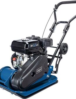 Scheppach Rüttelplatte HP1400s, (LxB) 49x32 cm, 13000 N, 2,0 PS, 4-Takt-Benzinmotor,inkl. Fahrvorrichtung & Gummimatte