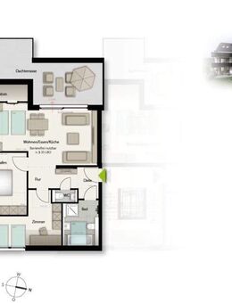 Traumhafte 3-Zimmer-Dachgeschosswohnung mit Panoramablick und Dachterrasse! - Böblingen