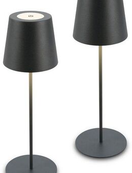 Briloner Leuchten Tischleuchte 2er Set LED Tischlampe kabellos, anthrazit, 2er Set LED Tischlampe kabellos 36x10,5 cm Anthrazit