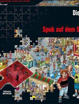 Kosmos Puzzle Krimipuzzle Die drei ??? Kids 200 Teile / Spuk auf dem Schulfest, 200 Puzzleteile, leuchtet im Dunkeln, Made in Germany