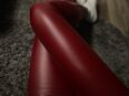 Rote Leder leggings in 12555