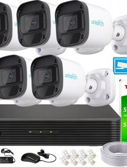 Uniarch IP Überwachungsset 5 MPx 6 PoE-Außenkameras 5MP CCTV-Kit KIT-IPC-B125-PF28 mit 1TB Festplatte - Wuppertal