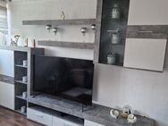 Wohnwand - Betonoptik-weiß - 300 cm - Vitrine - Niederkrüchten