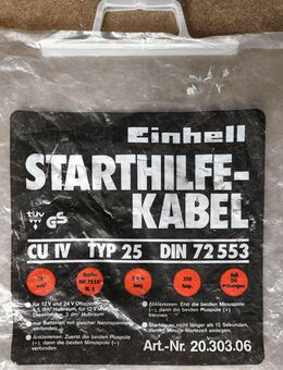 Einhell® Starthilfekabel, Überbrückungskabel Typ 25 DIN72553 neuwertig, unbenutzt. - Neukirchen-Vluyn