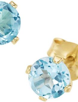 Firetti Paar Ohrstecker Schmuck Geschenk Gold 375 Ohrschmuck Ohrringe Edelstein Krappenfassung, mit Blautopas, Citrin oder Peridot