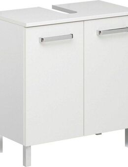 Saphir Waschbeckenunterschrank Quickset Unterbeckenschrank mit 2 Türen, 60 cm breit, ohne Waschbecken Waschbeckenschrank inkl. Türdämpfer, Griffe in Chrom Glanz