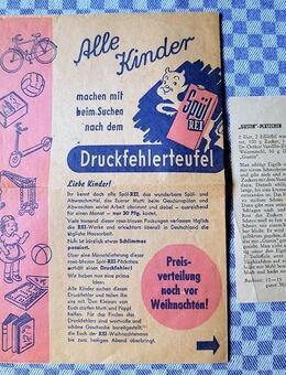 Altes Werbeblatt „Spül-Rei“ - eine Reise in die Vergangenheit  von 1953 - Niederfischbach