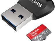 Speicherkartenleser MicroSD Laufwerk, USB 3.0 Typ A, SanDisk Ultra MicroSDXC 64GB mit einer Datenübertragung von bis zu 120MB/s, inklusive SD Adapter - Fürth