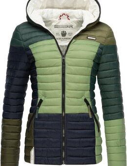 Navahoo Steppjacke Multikulti stylische Colorblocking Übergangsjacke m. Kapuze