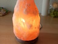 Schöne Salzblocklampe 18 cm Holzfuss und Zuleitung 220 V - Gemmingen